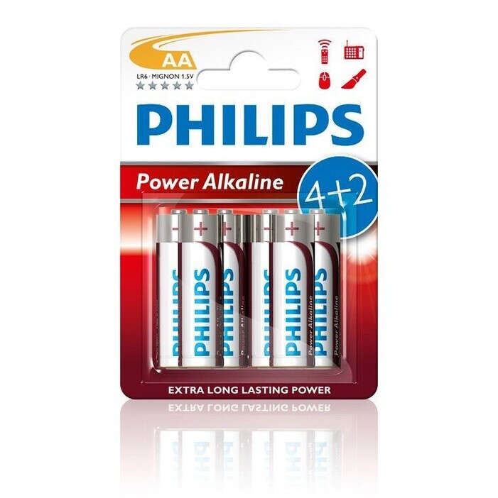 Baterie Philips Power Alkaline, AA, 4+2ks