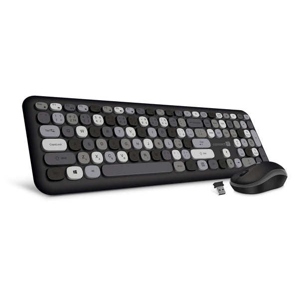 Levně Bezdrátová klávesnice + myš, Combo CONNECT IT FASHION, černá