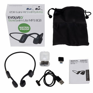 Bezdrátová sluchátka EVOLVEO BoneSwim Lite MP3 8GB, černé