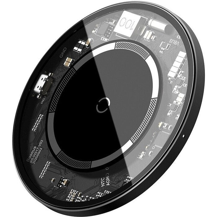 Magnetická nabíječka Baseus pro iPhone 12 series, 15W, průhledná