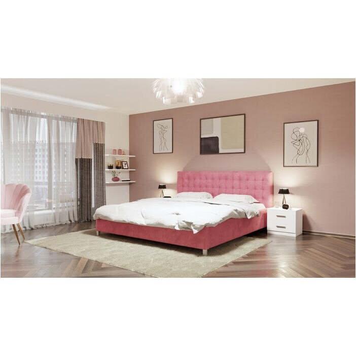 Čalouněná postel Adore 180x200, růžová, bez matrace