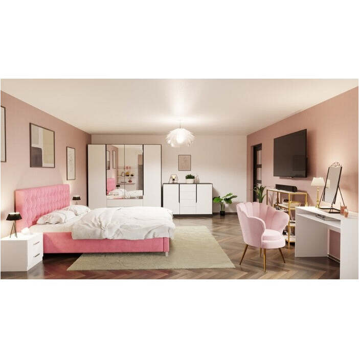 Čalouněná postel Adore 180x200, růžová, bez matrace
