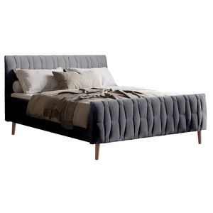 Čalouněná postel Aksel 140x200, šedá, bez matrace