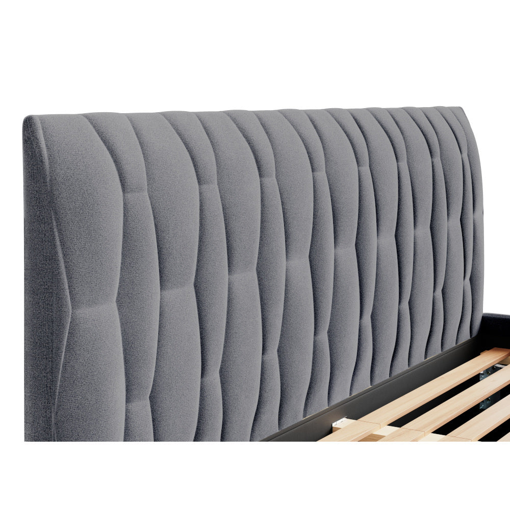 Čalouněná postel Aksel 160x200, šedá, bez matrace