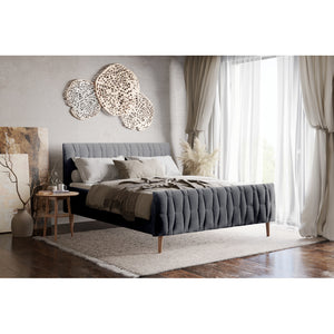 Čalouněná postel Aksel 180x200, šedá, bez matrace