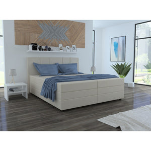 Čalouněná postel Alexa 160x200, béžová, včetně matrace