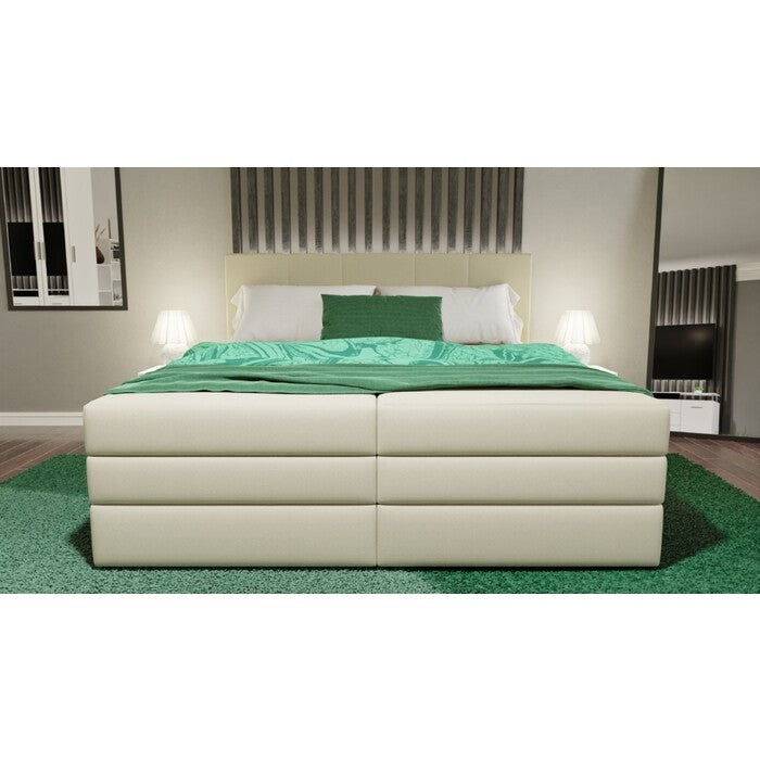 Čalouněná postel Alexa 180x200, vč. matrace a úp, béžová