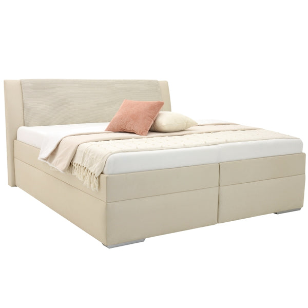 Levně Čalouněná postel Amanda 180x200, béžová, včetně matrace