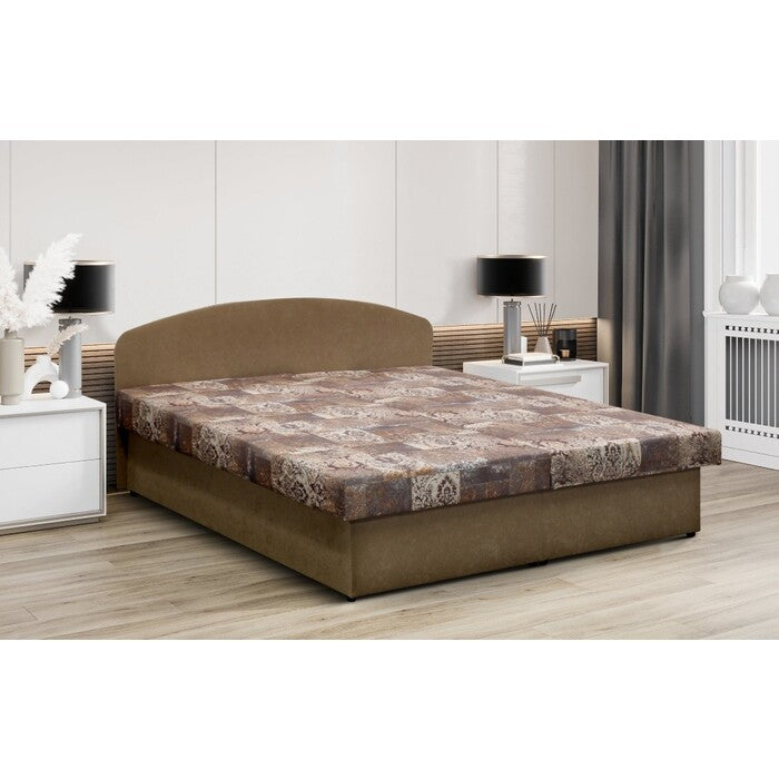 Čalouněná postel Anja 160x200, hnědá, včetně matrace