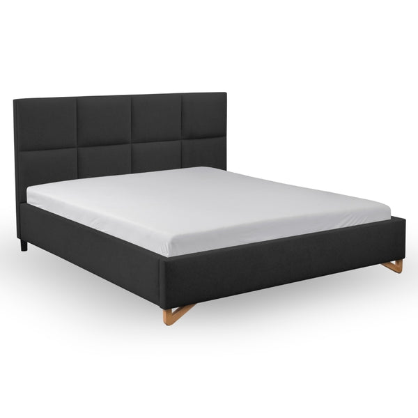 Levně Čalouněná postel Avesta 160x200, černá, včetně matrace
