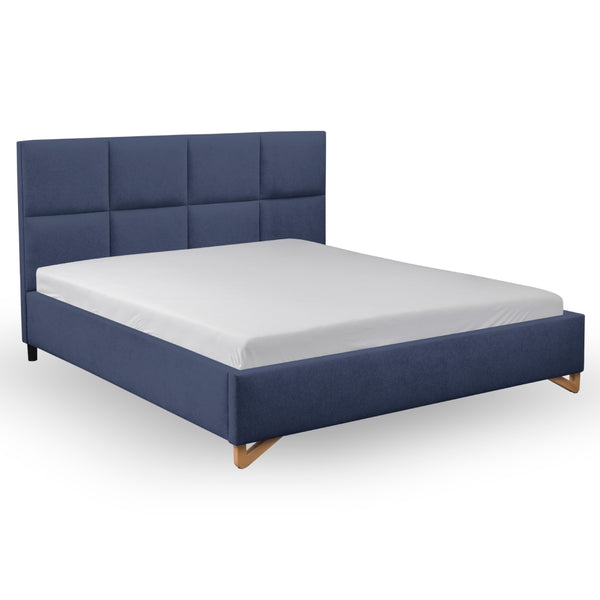 Levně Čalouněná postel Avesta 160x200, modrá, bez matrace