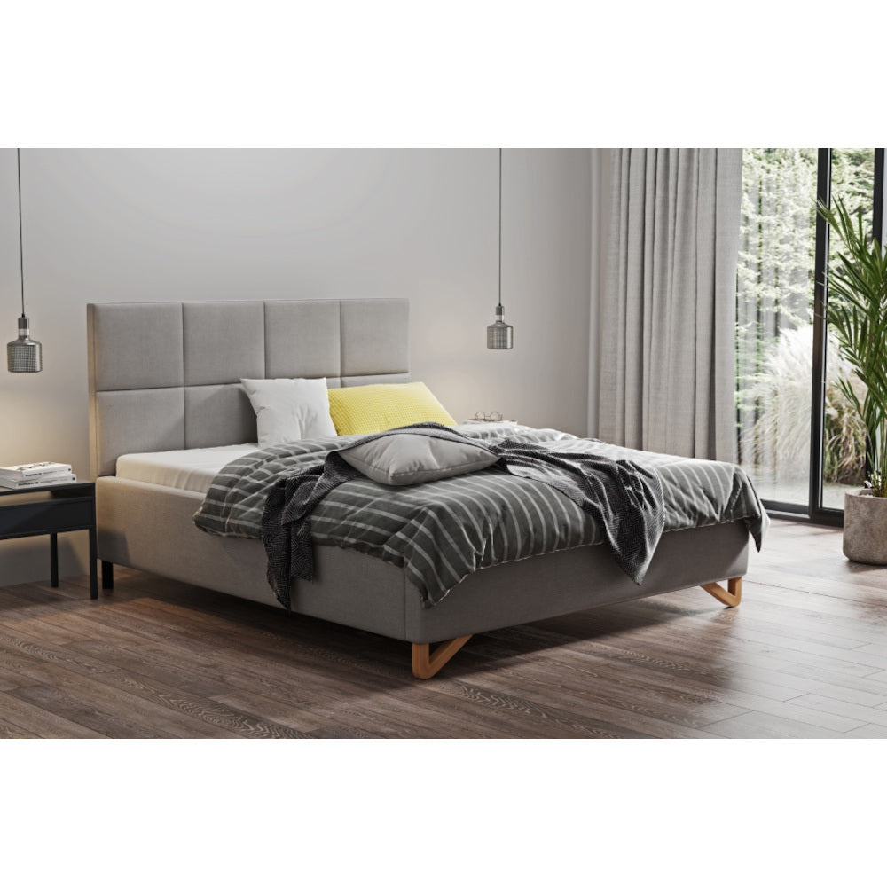 Čalouněná postel Avesta 160x200, šedá, včetně matrace