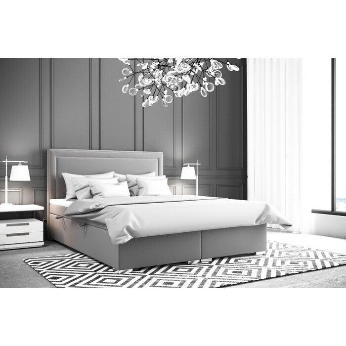 Čalouněná postel Briony 160x200, stříbrná, vč.matrace,topperu,ÚP