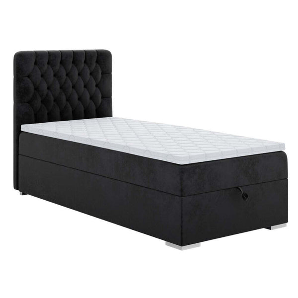 Levně Čalouněná postel Celine 90x200, šedá, vč. matrace a topperu