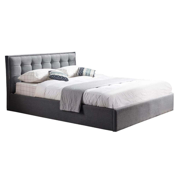 Levně Čalouněná postel Denholm, 160x200, šedá, bez matrace