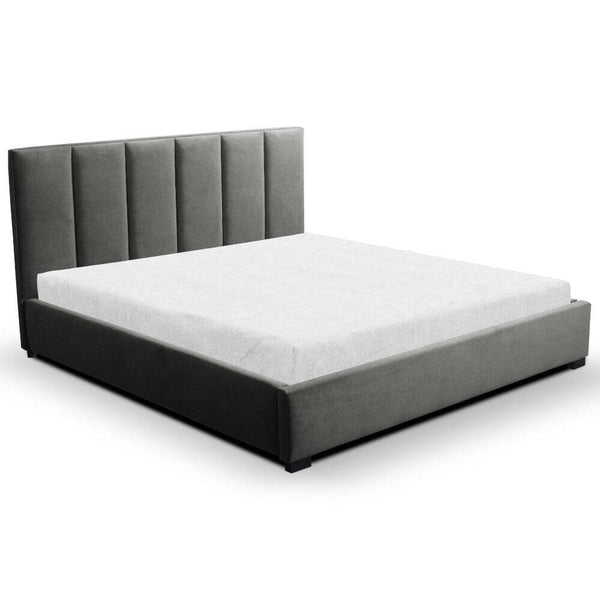 Levně Čalouněná postel Fabienne 180x200, šedá, bez matrace