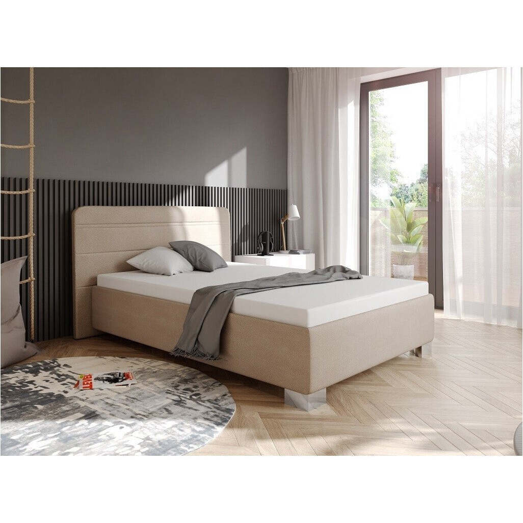 Čalouněná postel Hamilton 140x200, béžová, bez matrace