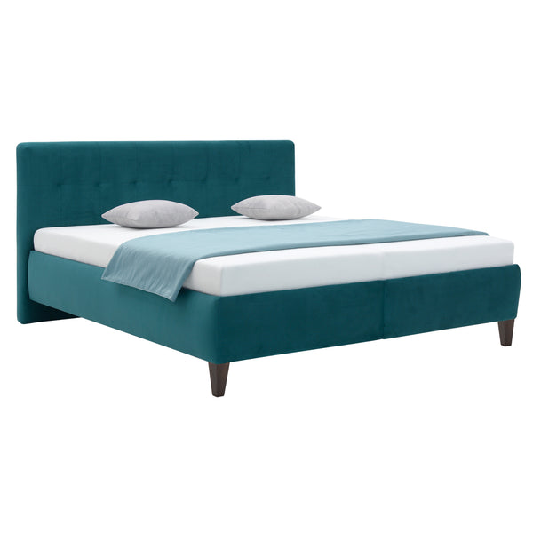 Levně Čalouněná postel Lilie 160x200 zelená, bez matrace