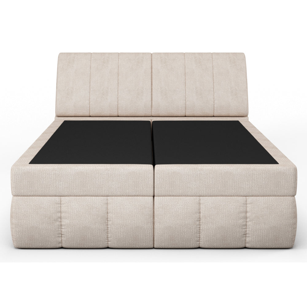 Čalouněná postel Lorel 160x200, béžová, vč. matrace a topperu