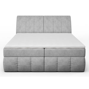 Čalouněná postel Lorel 160x200, šedá, vč. matrace a topperu