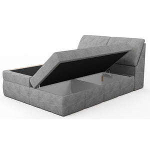 Čalouněná postel Lorel 160x200, šedá, vč. matrace a topperu