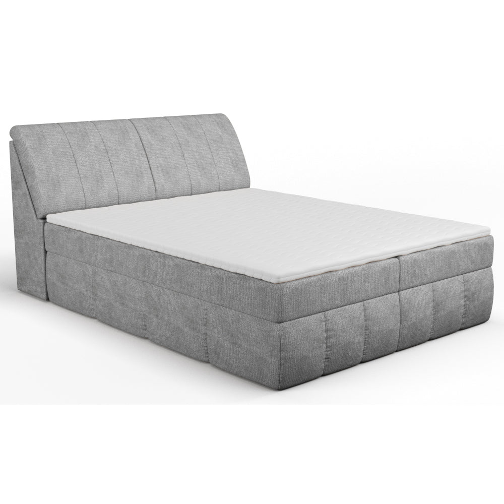 Čalouněná postel Lorel 180x200, šedá, vč. matrace a topperu