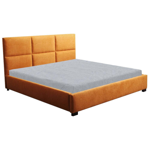 Levně Čalouněná postel Lourdes 180x200, oranžová, bez matrace