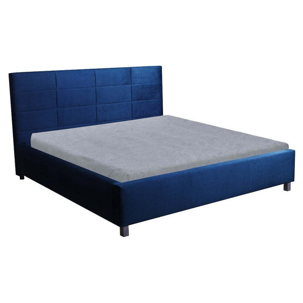 Levně Čalouněná postel Lyra 180x200, modrá, bez matrace