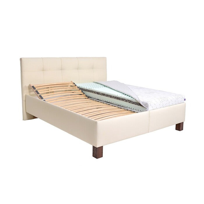 Čalouněná postel Mary 180x200, béžová, pol. rošt, ÚP,bez matrace