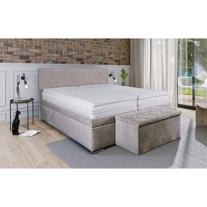 Čalouněná postel Rory 180x200, šedá, vč. matrace, roštu a úp