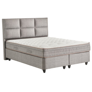 Čalouněná postel s matrací Ismet 160x200, šedá, vč. topperu