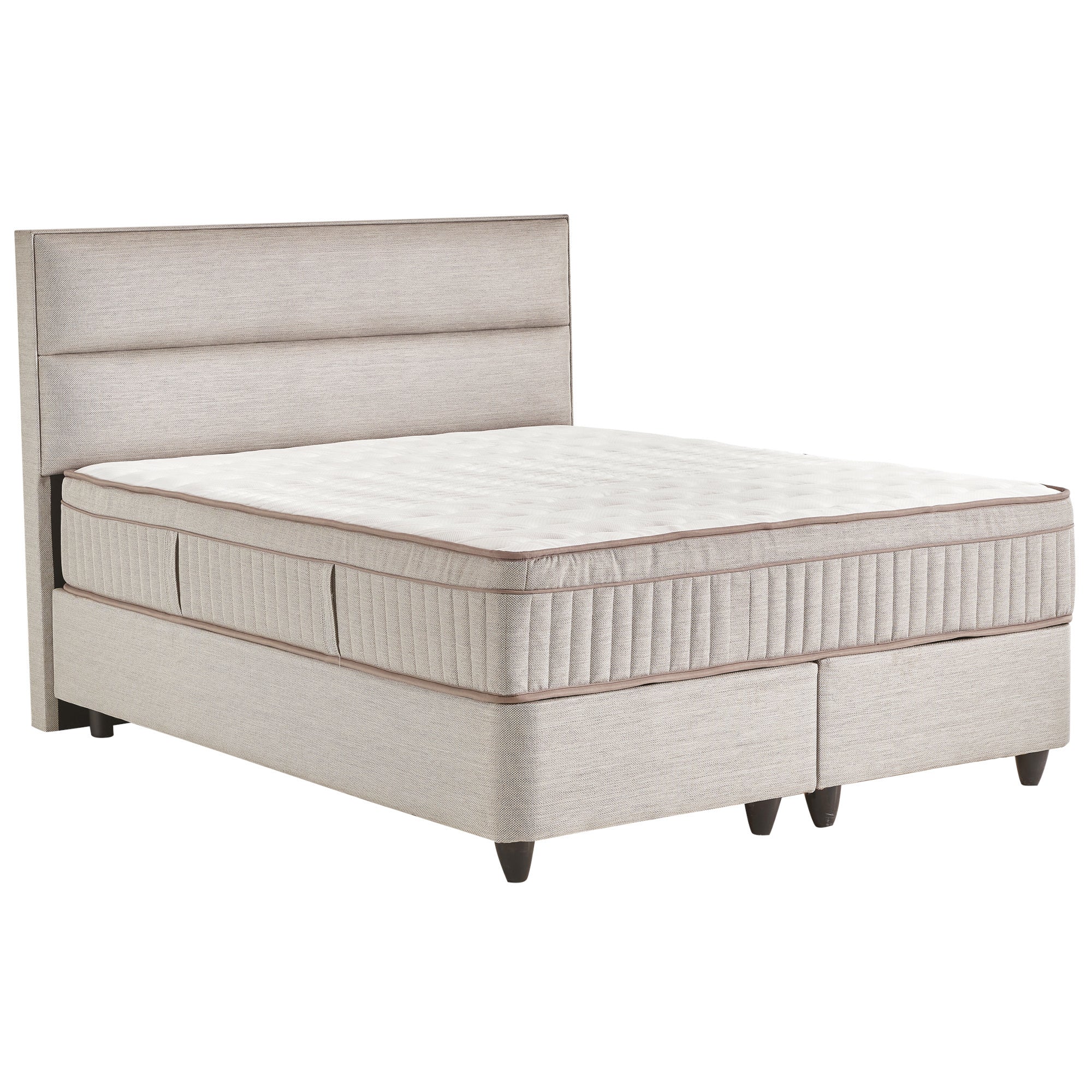 Čalouněná postel s matrací Nisa 160x200, šedá, vč. topperu