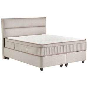 Čalouněná postel s matrací Nisa 180x200, šedá, vč. topperu