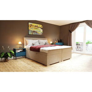 Čalouněná postel Sharon 120x200, béžová, vč. matrace, topperu,ÚP