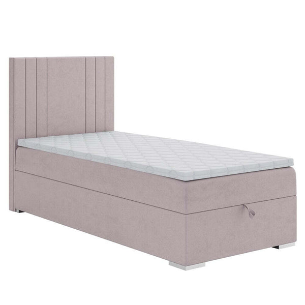 Levně Čalouněná postel Sharon 90x200, béžová, vč. matrace a topperu