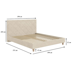 Čalouněná postel Sven 180x200, béžová, bez matrace
