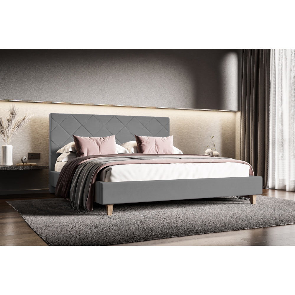 Čalouněná postel Sven 180x200, šedá, bez matrace