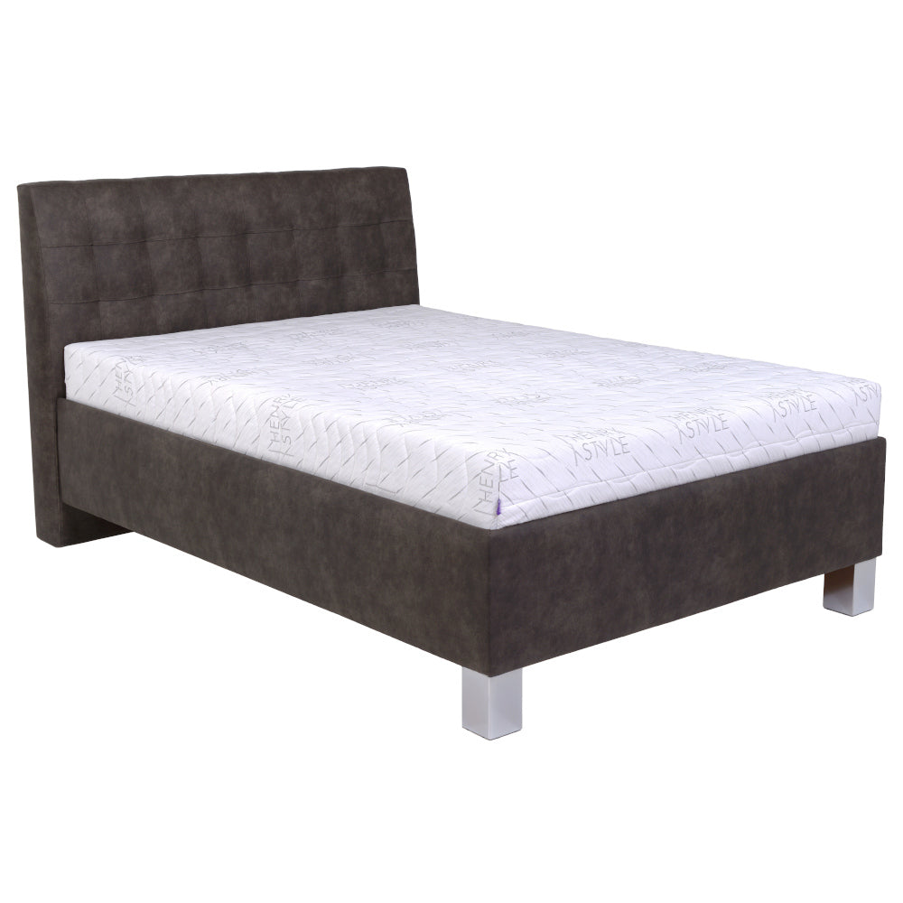 Čalouněná postel Victoria 90x200, šedá, včetně matrace