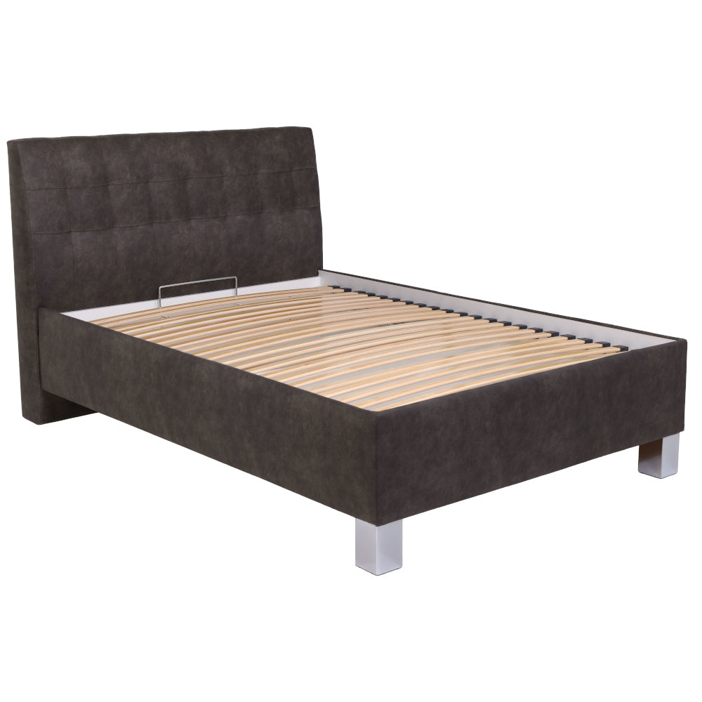 Čalouněná postel Victoria 90x200, šedá, včetně matrace
