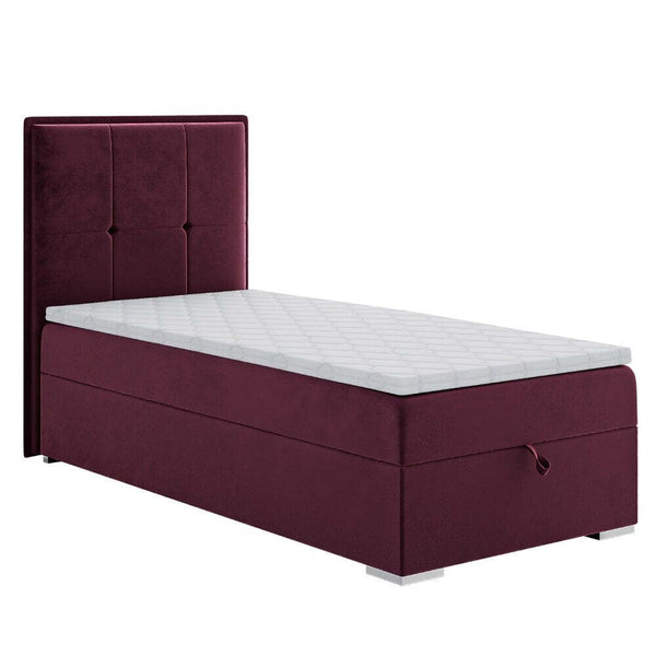 Levně Čalouněná postel Violet 90x200, fialová, vč. matrace a topperu