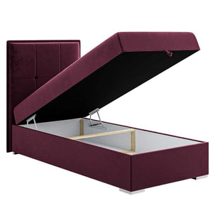 Čalouněná postel Violet 90x200, fialová, vč. matrace a topperu