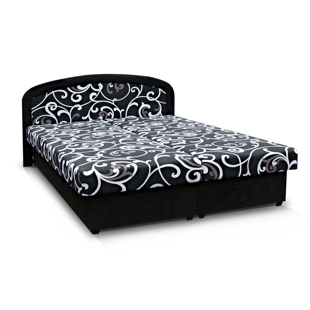 Čalouněná postel Zofie 160x200, černá, včetně matrace