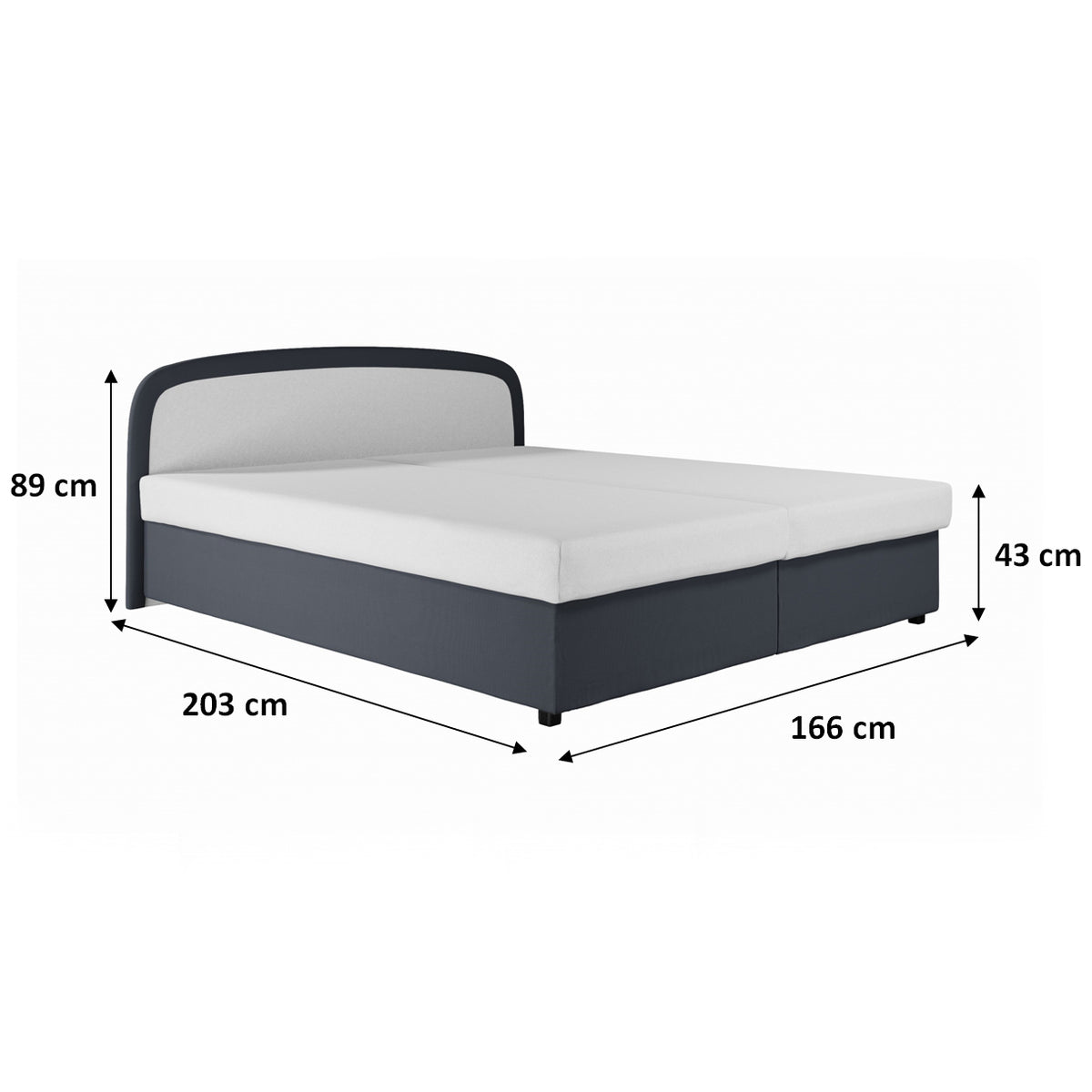Čalouněná postel Zofie 160x200, šedá, včetně matrace