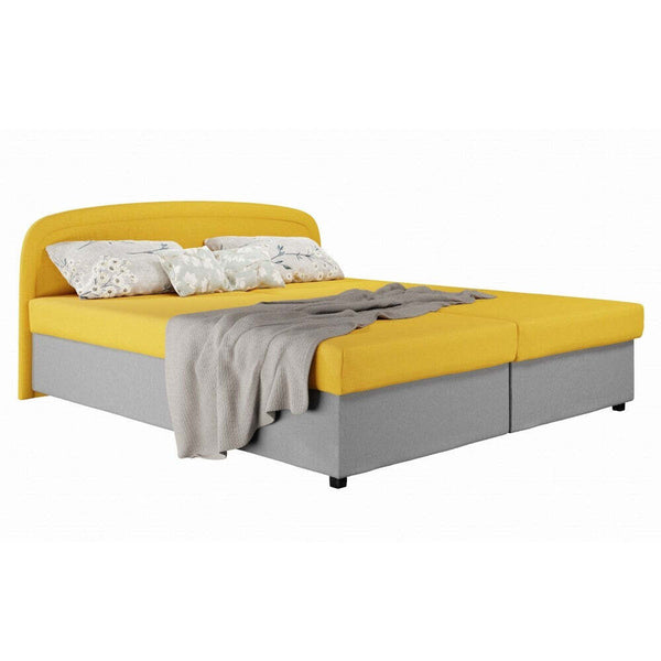 Levně Čalouněná postel Zofie 180x200, žlutá, včetně matrace