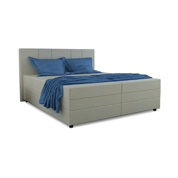Levně Čalouněná postel Alexa 160x200, béžová, včetně matrace