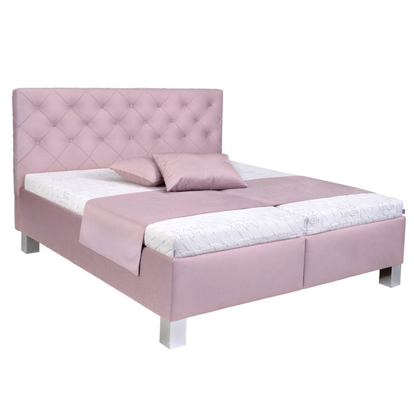 Levně Čalouněná postel Angelina 180x200, růžová, včetně matrace