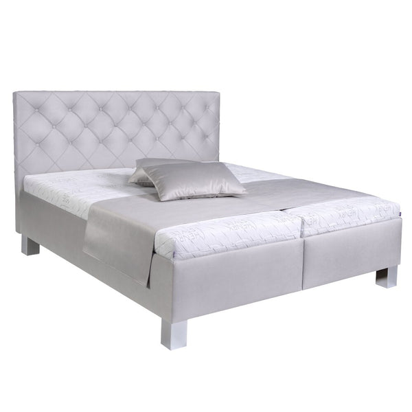 Levně Čalouněná postel Angelina 180x200, šedá, včetně matrace