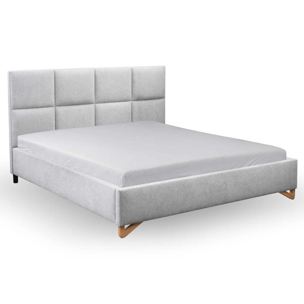 Čalouněná postel Avesta 180x200, šedá, vč. matrace a roštu