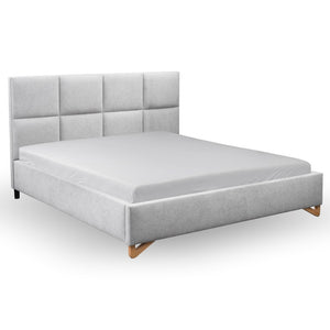 Čalouněná postel Avesta 180x200, šedá, vč. matrace a roštu