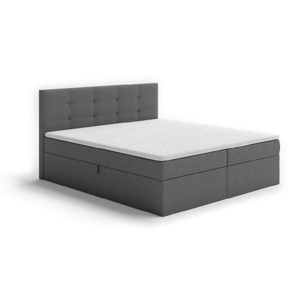 Levně Čalouněná postel Carrie 160x200,tmavě šedá,vč. matrace a topperu